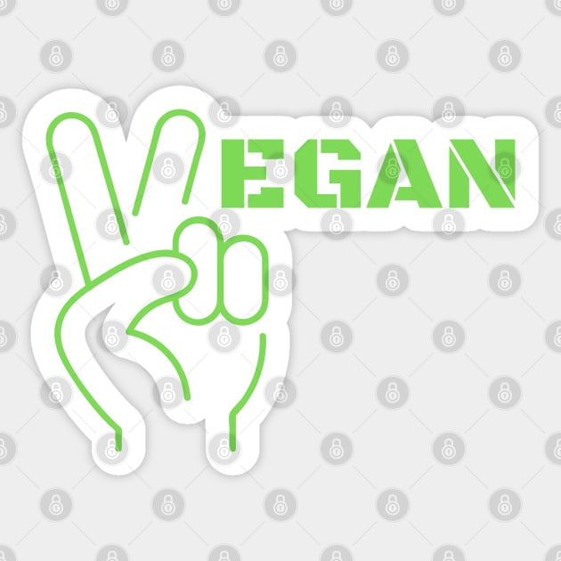 Vegan Peace Sticker by Bearded Vegan Clothing